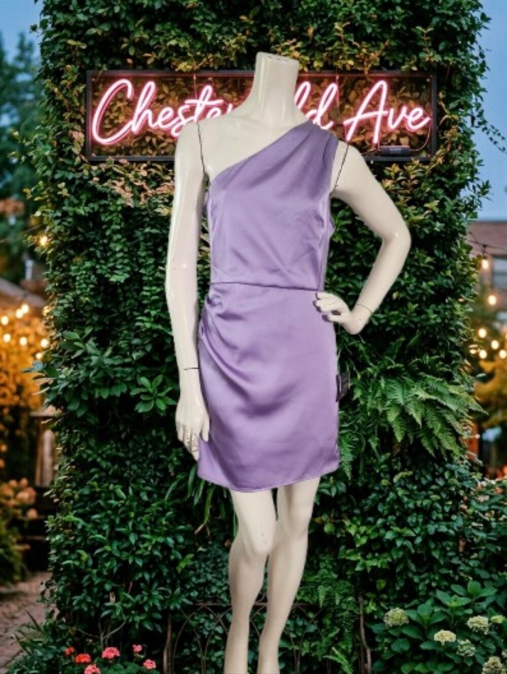 Lulu's One-Shoulder Mini Dress Women's M Lavender NEW